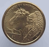 1 доллар  2012г. США. D .  Сакагавея. Индеец с лошадью, из ролла. - Мир монет