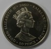 50 пенсов 2002г.  Фолклендские Острова.  Золотой юбилей. С букетом на сцене,  никель,  кроновый размер, мешковая. - Мир монет