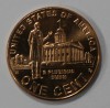 1 цент 2009г.  США. Мемориал  Линкольна .  cостояние UNC. - Мир монет