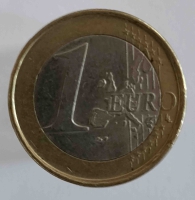1 евро  2002г. Португалия, состояние VF - Мир монет