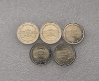 Германия. 2 евро 2019г. Бундесрат , комплект 5 дворов  ADFGJ, UNC. - Мир монет