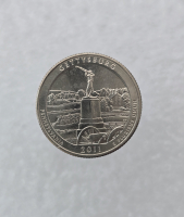 25 центов 2011г. США. D . Национальный парк № 6 Геттисберг. Пенсильвания, состояние UNC.  - Мир монет