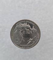 25 центов 2018г. США. D .  № 42. Национальные озерные побережья островов Апостола. Висконсин, состояние UNC.  - Мир монет