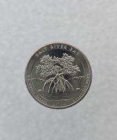 25 центов 2020г. США.  D . Национальный исторический парк № 43- Бухта Соленой реки. Виргинские острова, состояние UNC.  - Мир монет