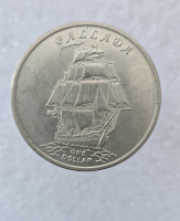 Остров Гилберта (Кирибати)  1 доллар 2014г. Парусник Паллада, мешковая. - Мир монет