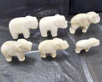 Набор 6 слонов, мрамор, символ благополучия. СССР. - Мир монет