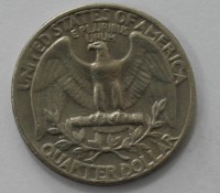 25 центов 1965г.  без букв, США, состояние VF. - Мир монет