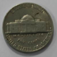 5 центов 1964г. без букв. США, никель, состояние VF - Мир монет
