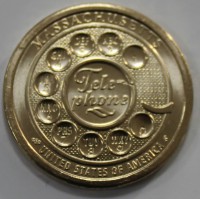    1 доллар 2020г. США. Р .   Инновации. Массачусетс.  Телефон, состояние UNC - Мир монет