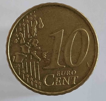 10 евроцентов 2002. Германия , G. состояние VF  - Мир монет