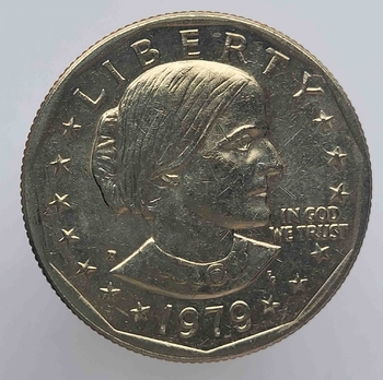 1 доллар  1979г. США.  D .   Сакагавея.   Сьюзен Энтони  . из ролла. - Мир монет