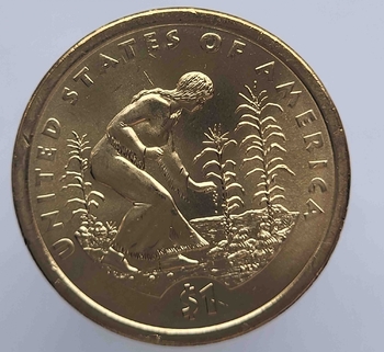 1 доллар  2009г. США,  D .  Сакагавея. Три сестры. из ролла. - Мир монет