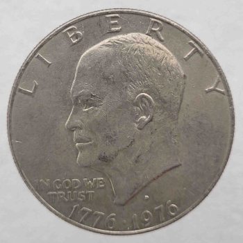 1 доллар 1976г. США. Эйзенхауэр. Колокол. 200 лет подписания Декларации о независимости США,  никель, мешковая. - Мир монет