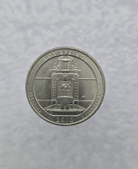 25 центов 2010г. США.  D . Национальный парк № 1 Хот-Спрингс. Арканзас, состояние UNC.  - Мир монет