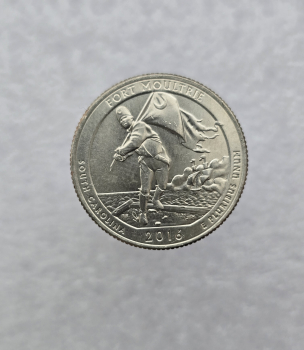 25 центов 2016г. США.  D . Национальный мемориал № 35-Форт Молтри. Южная Каролина, состояние UNC.  - Мир монет