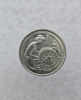 25 центов 2019г. США.  D . Национальный исторический парк № 46-Лоуэлл. Массачусетс, состояние UNC.  - Мир монет