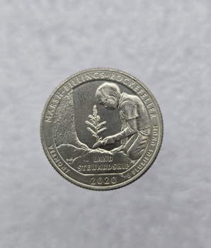 25 центов 2020г. США.  D . Национальный исторический парк № 54-Рокфеллера. Вермонт, состояние UNC.  - Мир монет