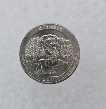 25 центов 2011г. США.  D . Национальный парк № 8 Олимпик. Вашингтон, состояние UNC.  - Мир монет