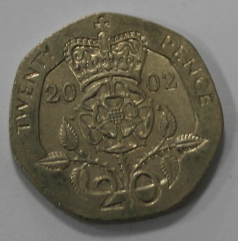 20 пенсов 2002г. Великобритания, состояние XF - Мир монет