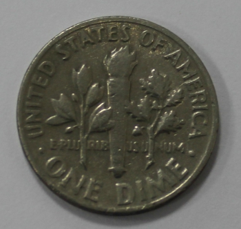 10 центов  1967 г. без букв, США,  состояние VF. - Мир монет