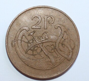 2 пенса 1971г. Ирландия, Птица ,состояние VF-XF - Мир монет