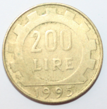 200 лир 1995г. Италия, состояние VF - Мир монет