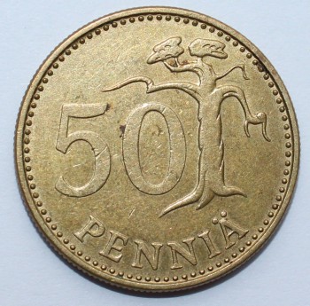 Финляндия.  50 пенни 1978г , бронза, VF+ - Мир монет