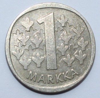 Финляндия.  1 марка 1972г , медь-никель, XF+ - Мир монет