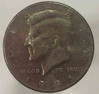 50 центов 1995г. D. США. Кеннеди, состояние XF+ - Мир монет