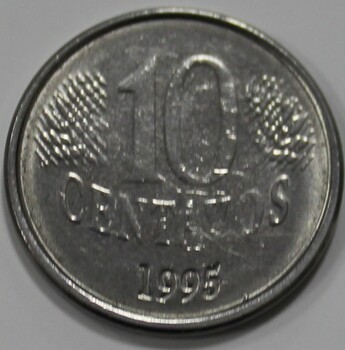 10 сентаво 1995г. Бразилия, состояние VF-XF - Мир монет