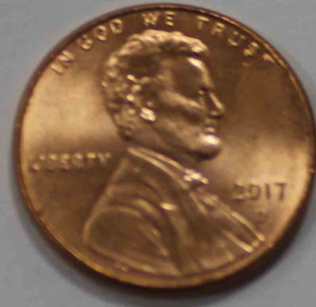 1 цент 2017г. США. D, состояние UNC - Мир монет
